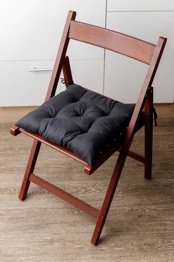 Фото - Подушка для стільця Прованс Фібра Чорна 40х40 см (041689)