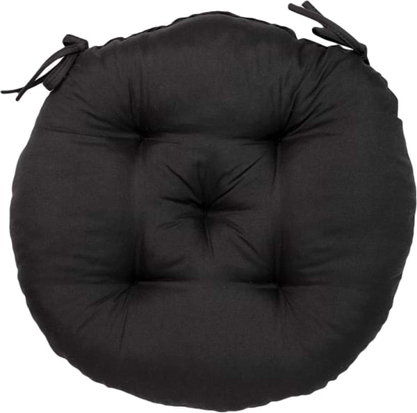 Фото - Подушка для стільця Прованс Фібра Чорна D40 см (041693)