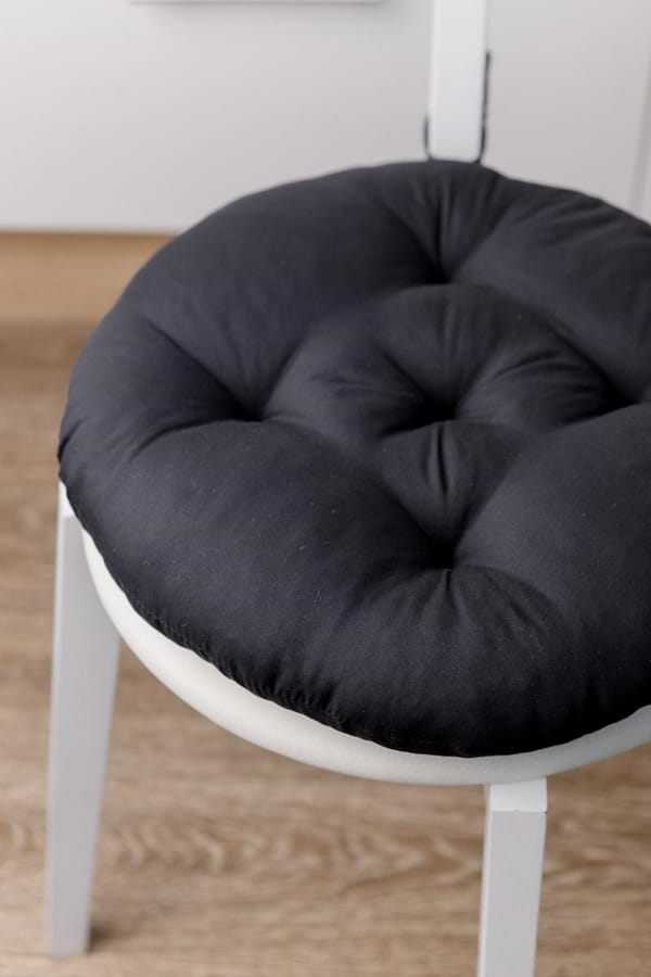 Фото - Подушка для стільця Прованс Фібра Чорна D40 см (041693)