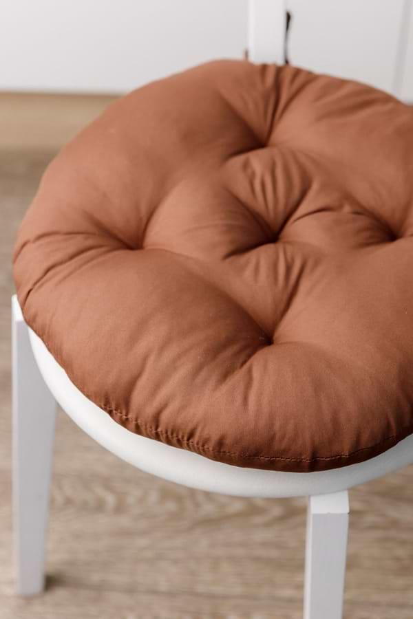 Фото - Подушка для стільця Прованс Фібра Коричнева D40 см (041697)