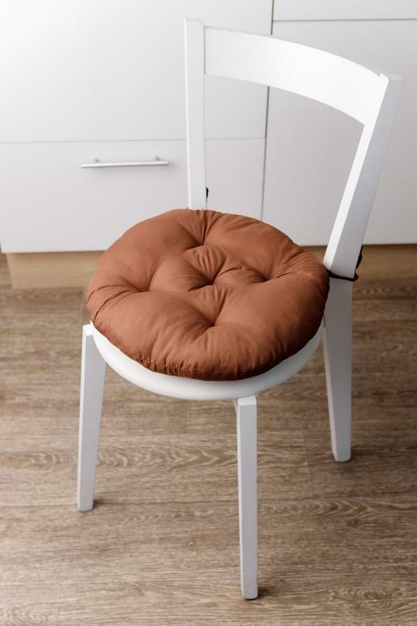 Фото - Подушка для стільця Прованс Фібра Коричнева D40 см (041697)