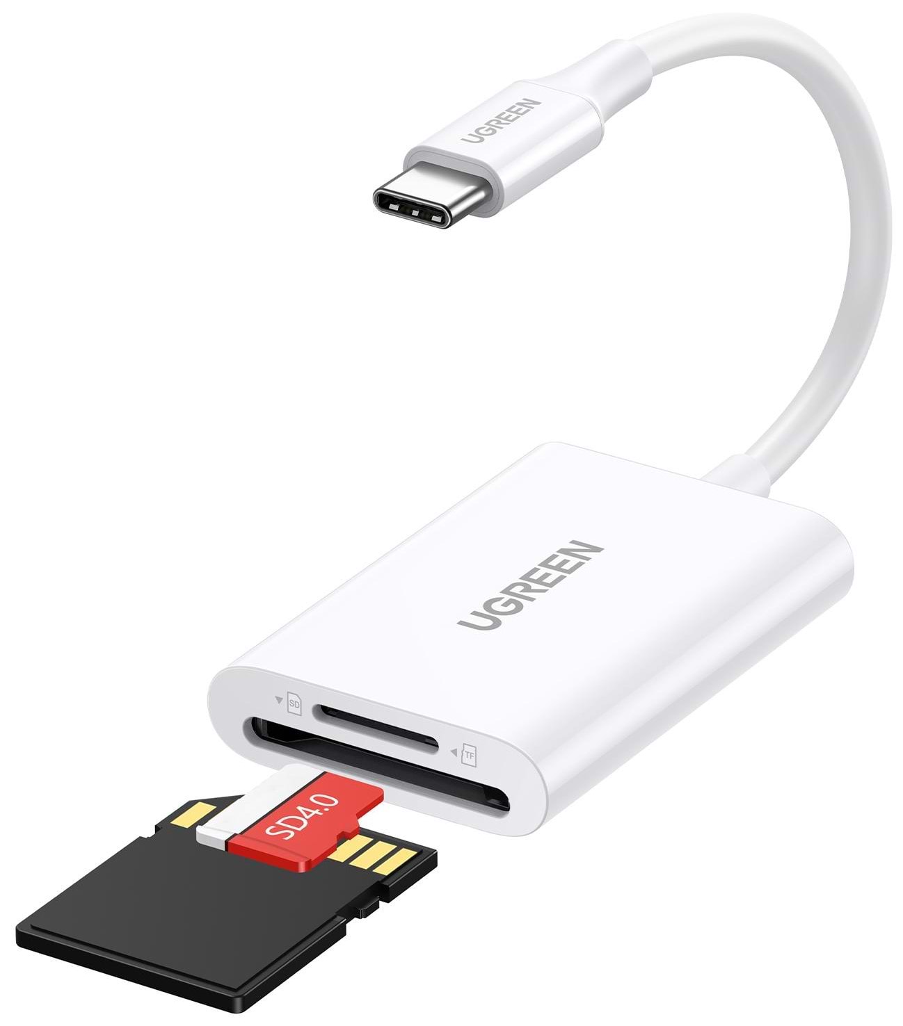 Кардрідер UGREEN CM265 USB-C 3.1 Card Reader for TF/SD White (35506) - Фото 1