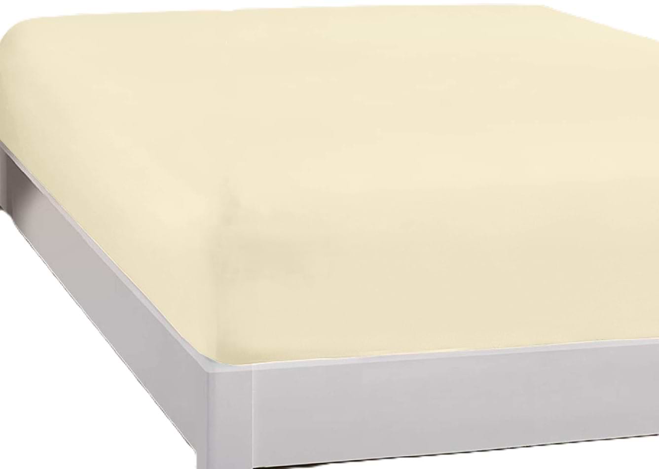 Простирадло двоспальне Zastelli на резинці Бязь еліт 180х200+25 см 12-0712 Ваніль (21127)