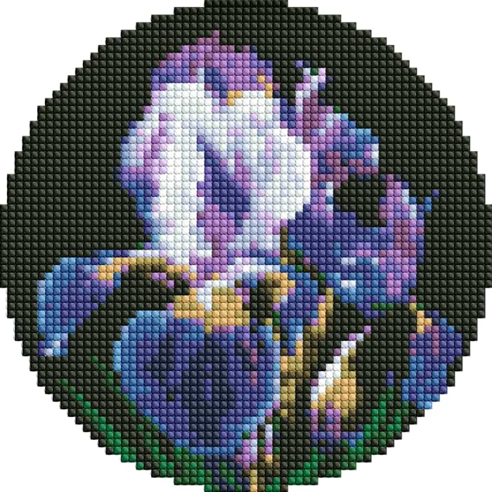 Алмазная живопись Ideyka Нежные ирисы 19 см (AM-R7924)