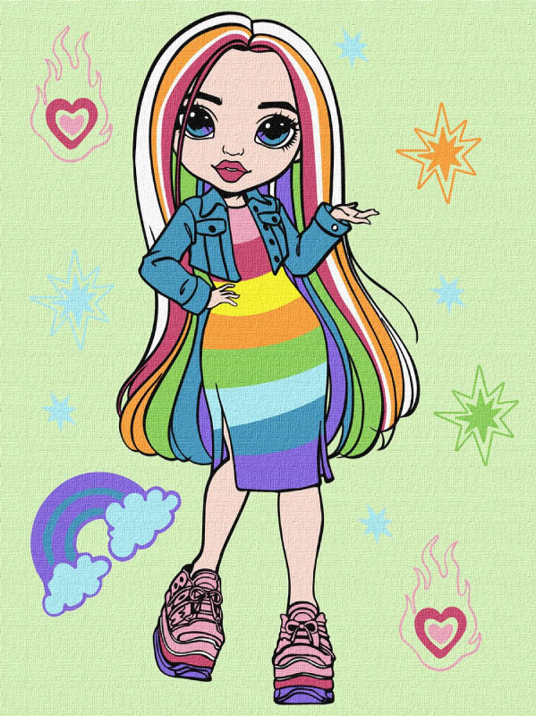 Картина по номерам Ideyka Rainbow High Amaya Raine 30х40 см (KHO1236)
