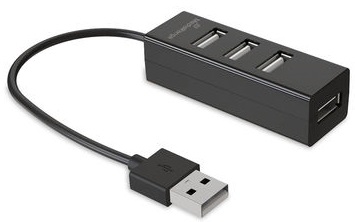 Хаб USB MediaRange USB 2.0 Hub 1:4 black (MRCS502)