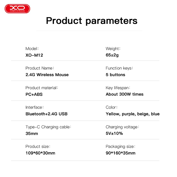 Фото - Мышь беспроводная XO M12 Blue