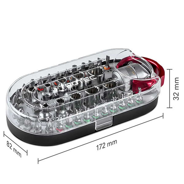 Фото - Викрутка зі змінними бітами Trotec 40 шт. Bit and Socket Wrench Set (6200001005)