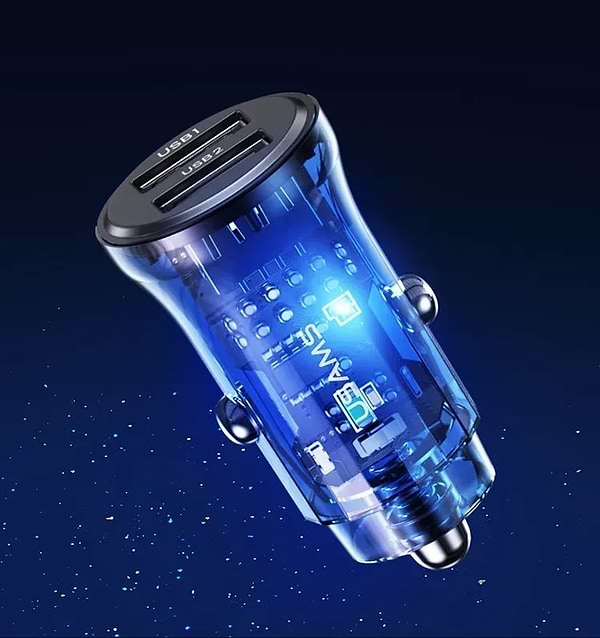 Фото - Автомобильное зарядное устройство Usams CC16215 W USB та USB Black