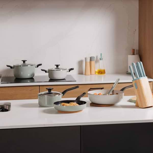 Фото - Набор посуды Berghoff 3950636 LEO Glints Sage 7 пр.