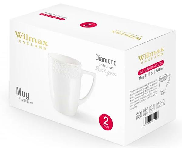 Фото - Набор чашек Wilmax Diamond 320 мл 2 шт. Color (WL-880101431 / 2C)