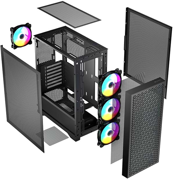 Фото - Корпус Logic Concept DART PRO ARGB MIDI BLACK MESH fans 4x120mm без БП (AT-DART-PRO-ARGB-10)