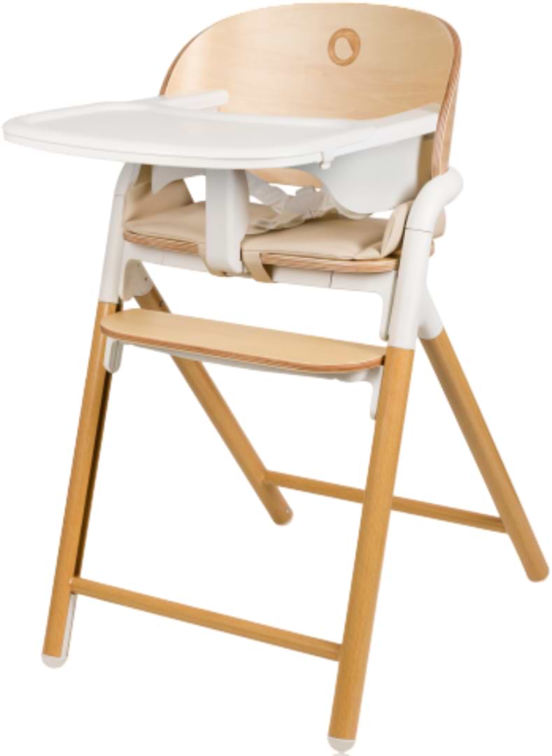 Стульчик для кормления классический Lionelo CELIA WHITE NATURAL WOOD