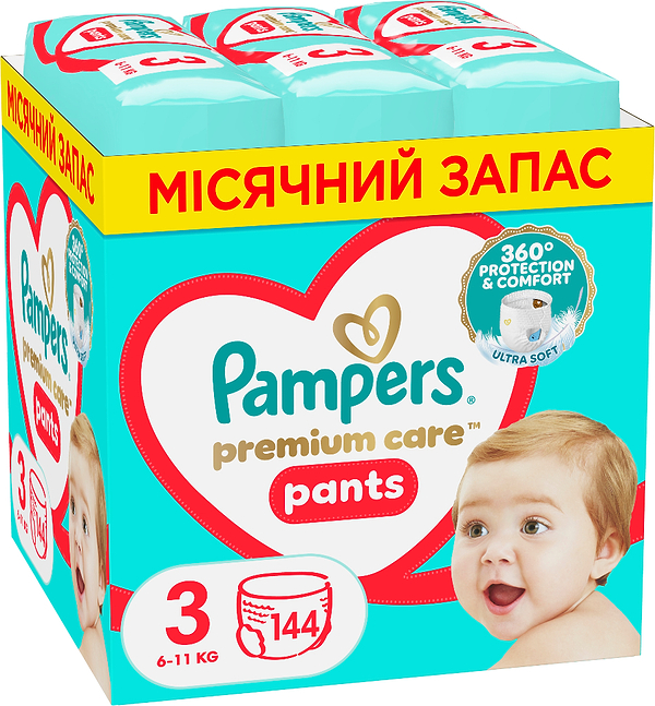 Фото - Одноразовые подгузники-трусики Pampers Premium Care Pants Размер 3 (6-11 кг) 144 шт. (80825837)