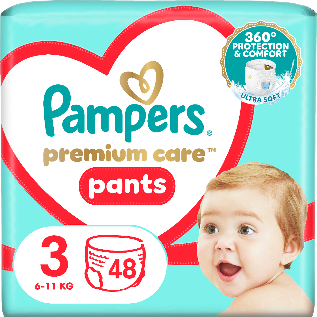 Одноразові підгузки-трусики Pampers Premium Care Pants Розмір 3 (6-11 кг) 48 шт. (80836076) - Фото 1