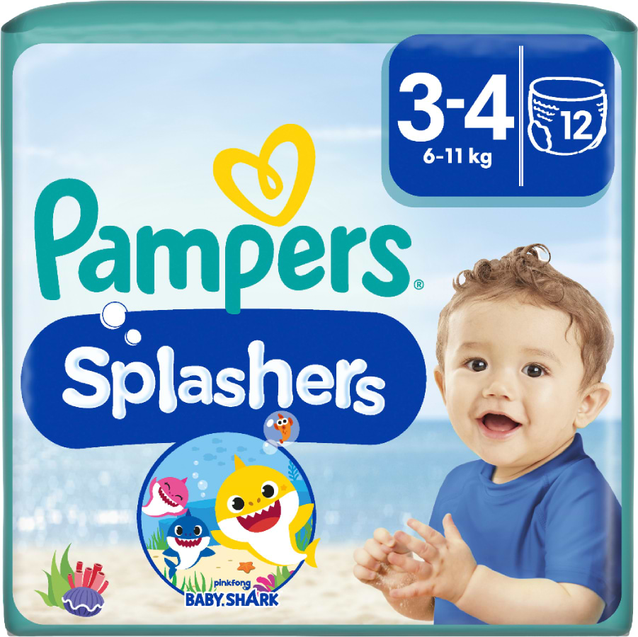 Одноразові підгузки-трусики для плавання Pampers Splashers Розмір 3-4 (6-11 кг), 12 шт. (80829524) - Фото 1
