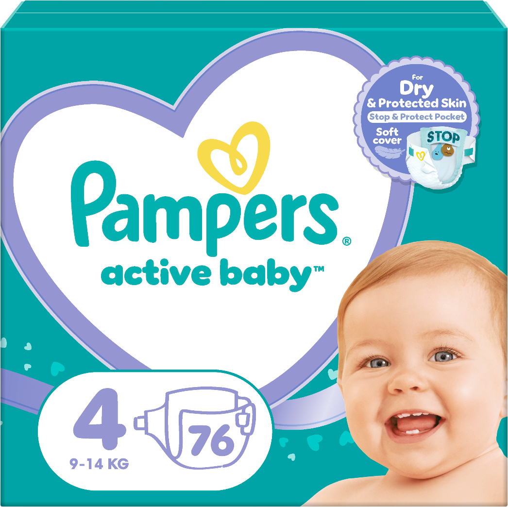 Одноразові підгузки Pampers Active Baby Розмір 4 (9-14 кг), 76 шт. (80843226) - Фото 1