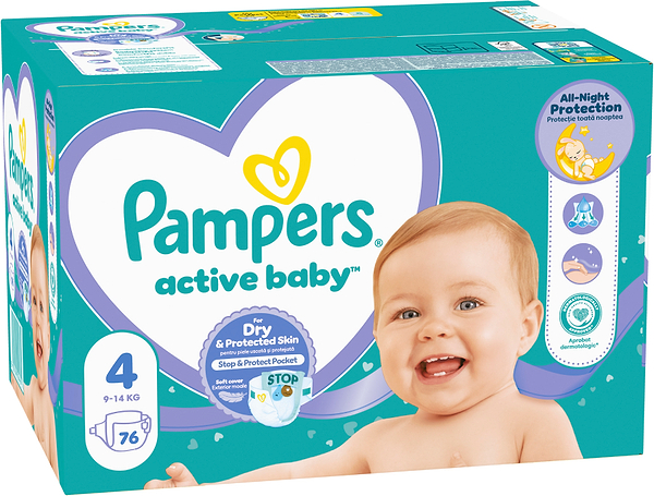 Фото - Одноразовые подгузники Pampers Active Baby Размер 4 (9-14 кг), 76 шт. (80843226)