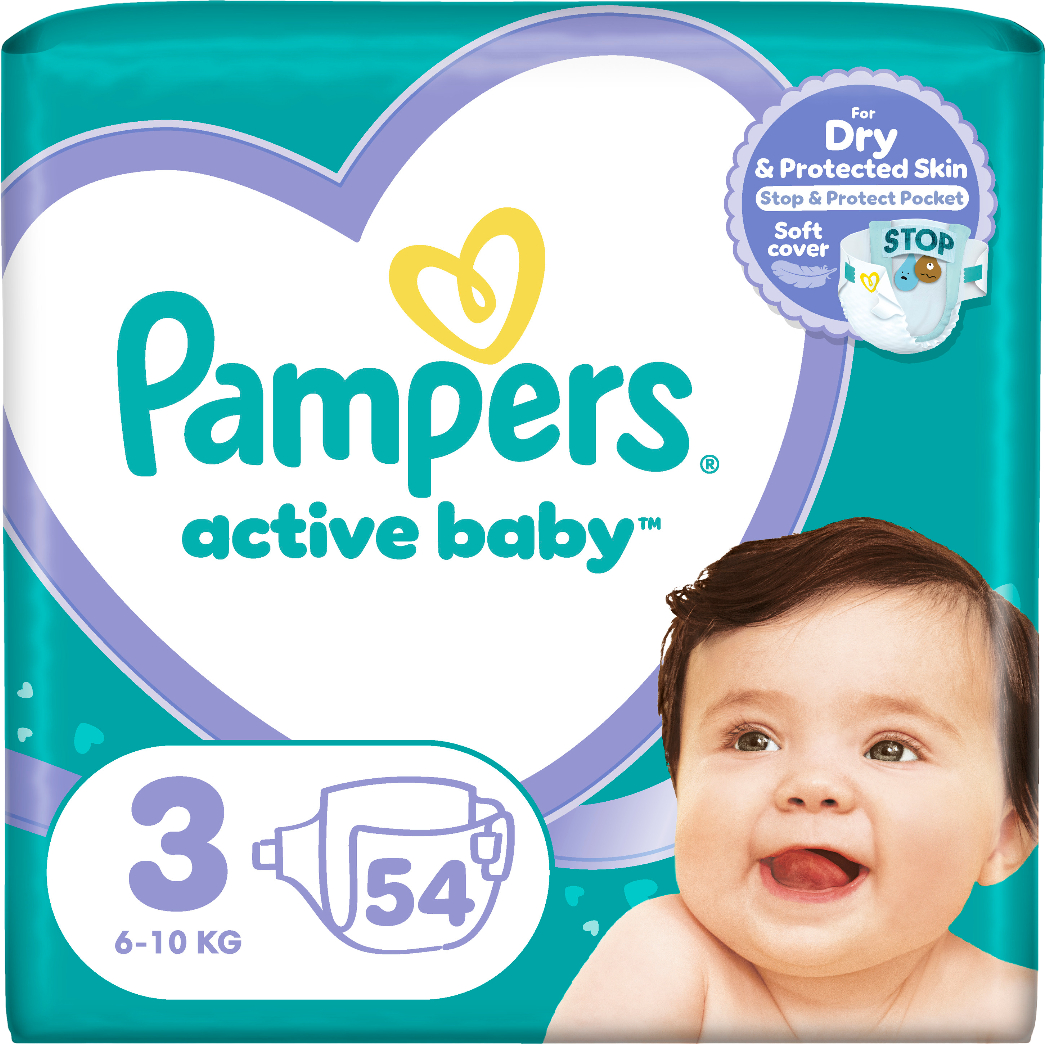 Одноразові підгузки Pampers Active Baby Розмір 3 (6-10 кг), 54 шт. (80856302) - Фото 1