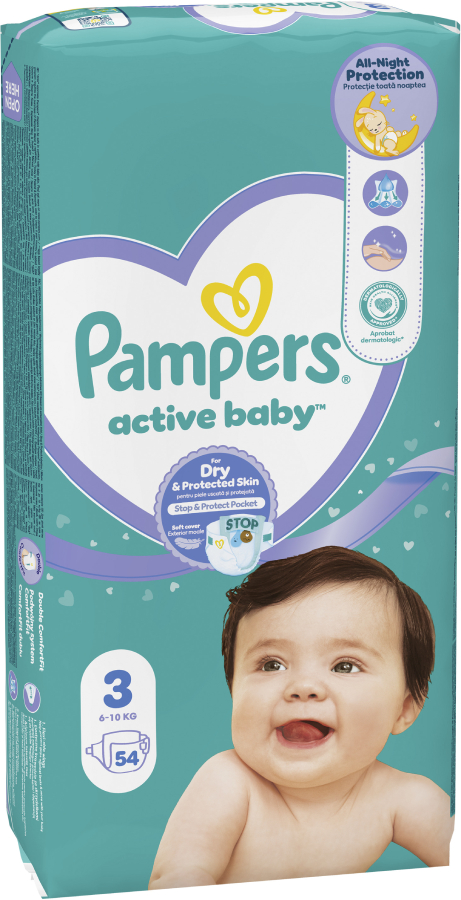 Фото - Одноразовые подгузники Pampers Active Baby Размер 3 (6-10 кг), 54 шт. (80856302)