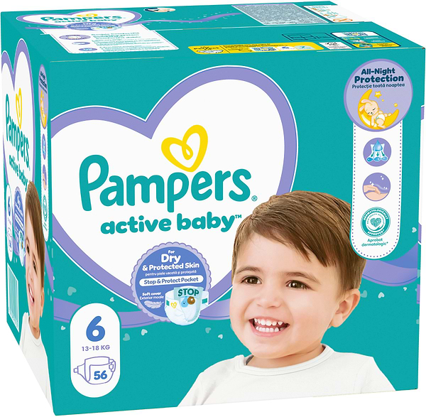 Фото - Одноразовые подгузники Pampers Active Baby Размер 6 (13-18 кг), 56 шт. (80843228)