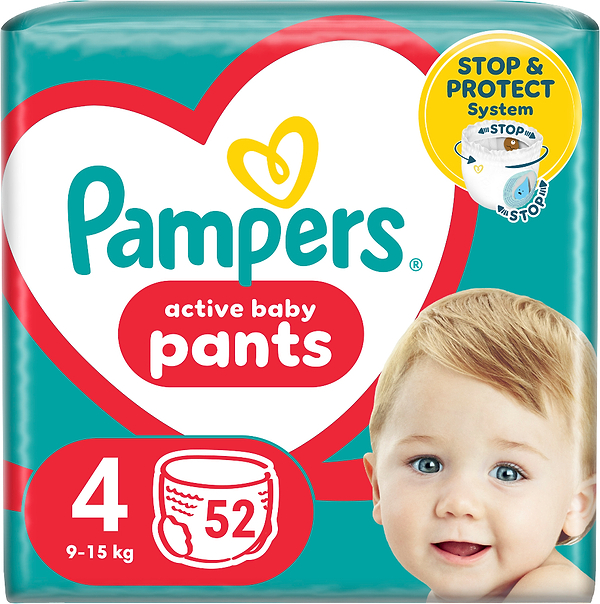 Фото - Одноразовые подгузники-трусики Pampers Active Baby Pants Размер 4 (9-15 кг) 52 шт. (80815115)