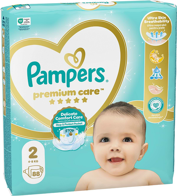 Фото - Одноразовые подгузники Pampers Premium Care Размер 2 (4-8 кг), 88 шт. (80840932)