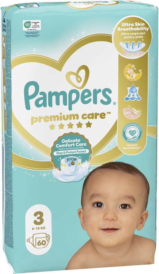 Фото - Одноразовые подгузники Pampers Premium Care Размер 3 (6-10 кг), 60 шт. (80840911)