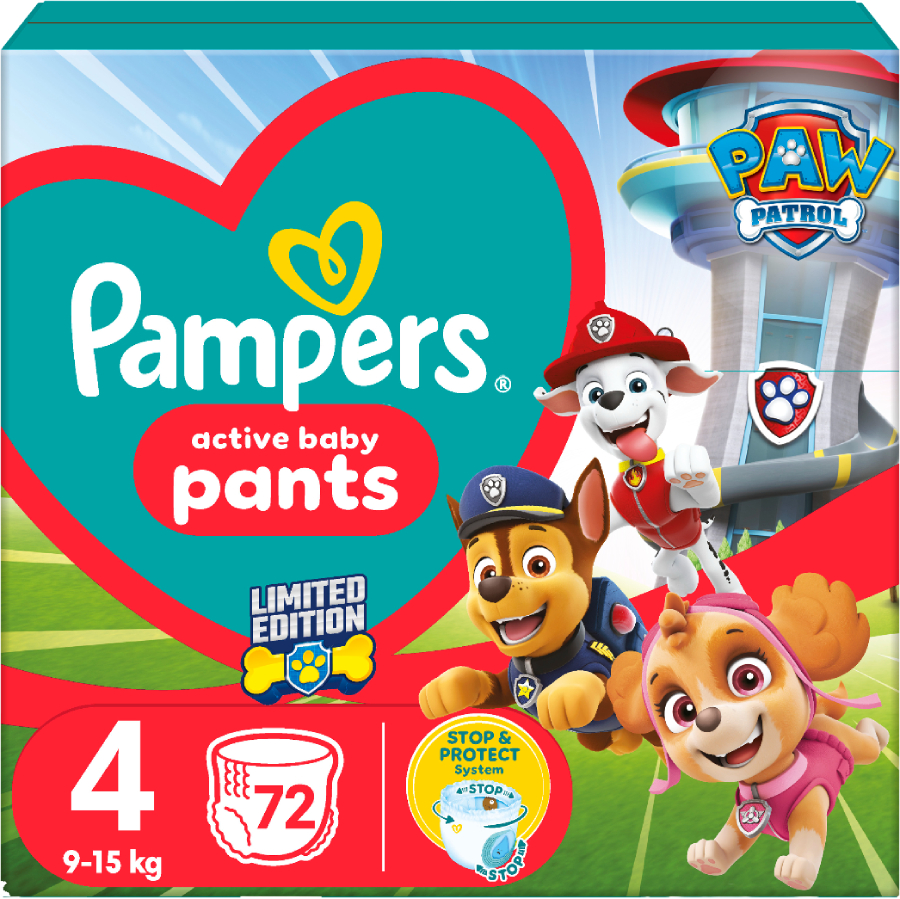 Одноразові підгузки-трусики Pampers Active Baby Pants "Щенячий патруль" Розмір 4 (9-15 кг), 72 шт. (80820386) - Фото 1