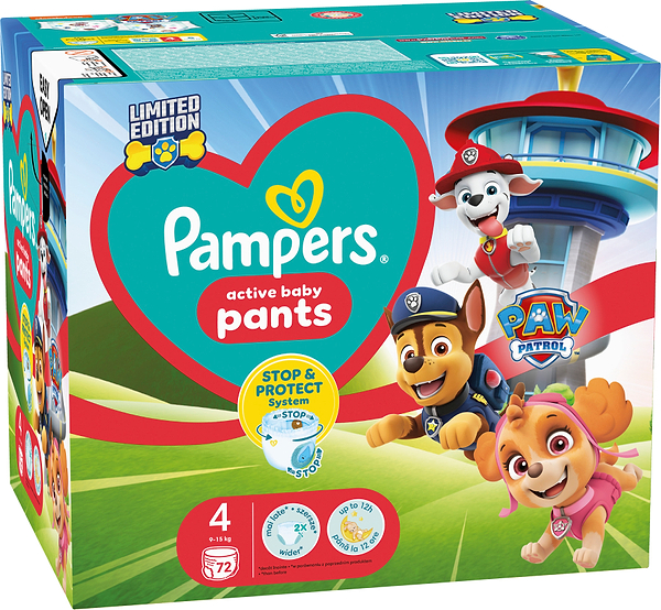 Фото - Одноразовые подгузники-трусики Pampers Active Baby Pants "Щенячий патруль" Размер 4 (9-15 кг), 72 шт. (80820386)