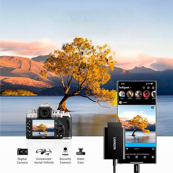 Фото - Кардридер UGREEN CM265 USB-C 3.1 Card Reader for TF/SD Black (35622)