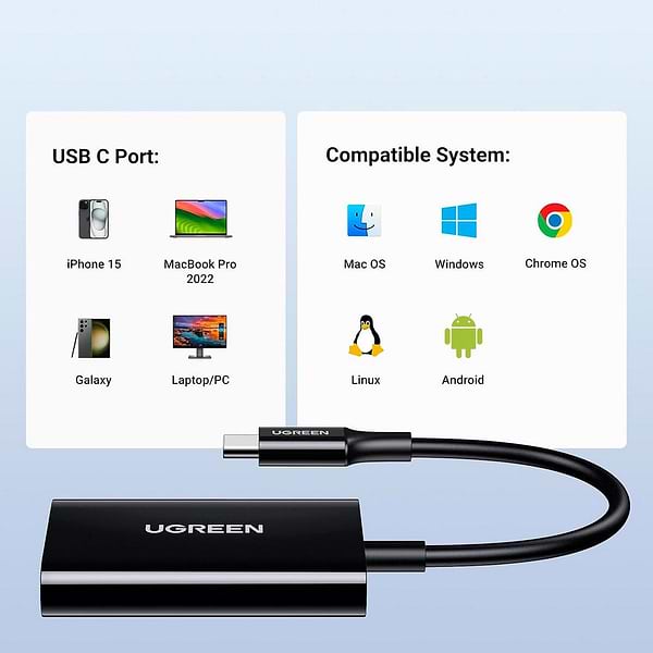 Фото - Кардридер UGREEN CM265 USB-C 3.1 Card Reader for TF/SD Black (35622)
