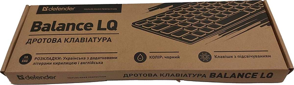 Фото - Клавіатура дротова ігрова Defender Balance LQ UA LED (450790)