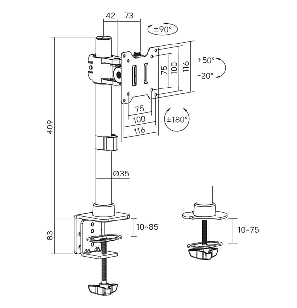 Фото - Крепление настольное OfficePro MA100B Black