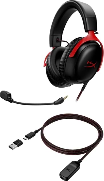 Фото - Гарнитура проводная игровая HyperX Cloud III Black-Red (727A9AA)