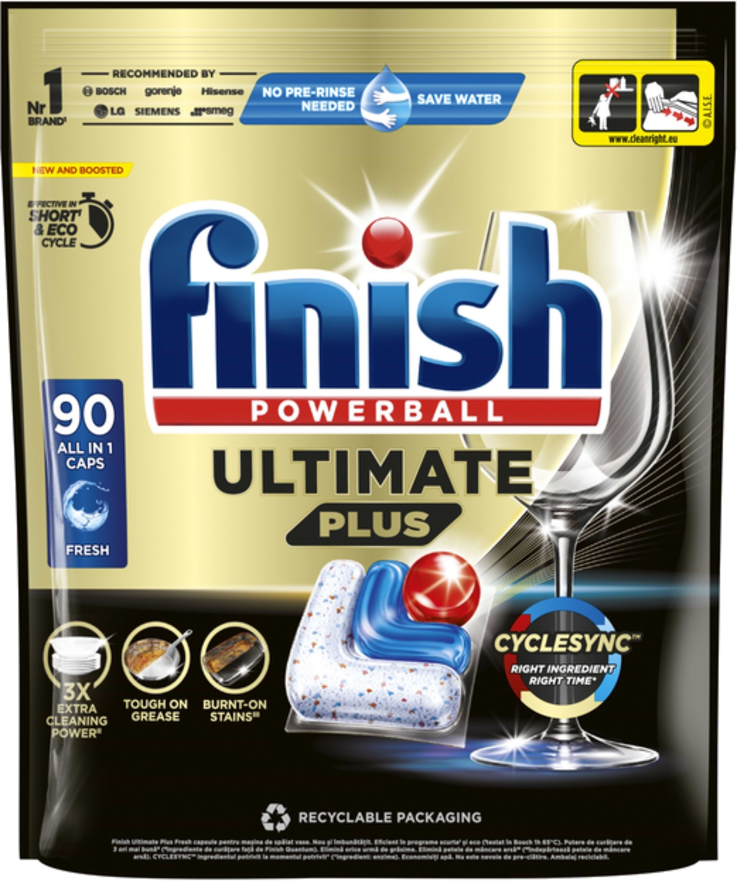 Таблетка для посудомийної машини Finish Ultimate Plus All in 1 з Свіжим ароматом 90 таблеток - Фото 1