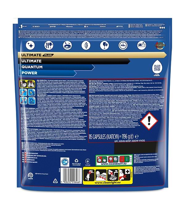 Фото - Таблетка для посудомийної машини Finish Ultimate Plus All in 1 Лимон 115 таблеток