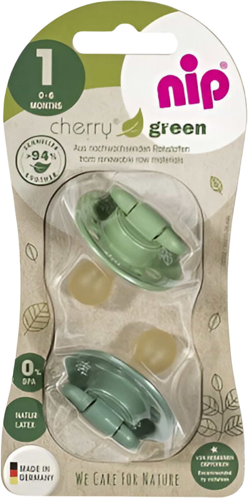 Круглая пустышка NIP Вишенка-Зеленая зеленый/салатовый 2 шт. (91012_02) - Фото 1