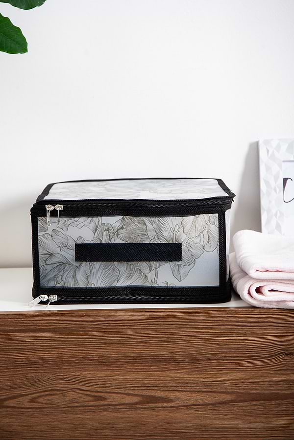 Фото - Короб для хранения Idea Home DB-24 прям. с/кр с/блеск Anthracite Flowers