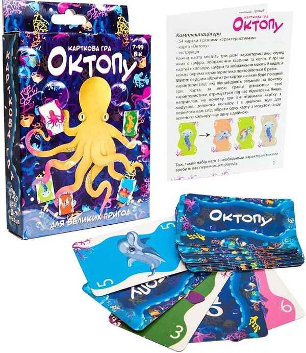 Фото - Настольная игра карточная (5-7 лет) Strateg Октопу (укр) (30330)