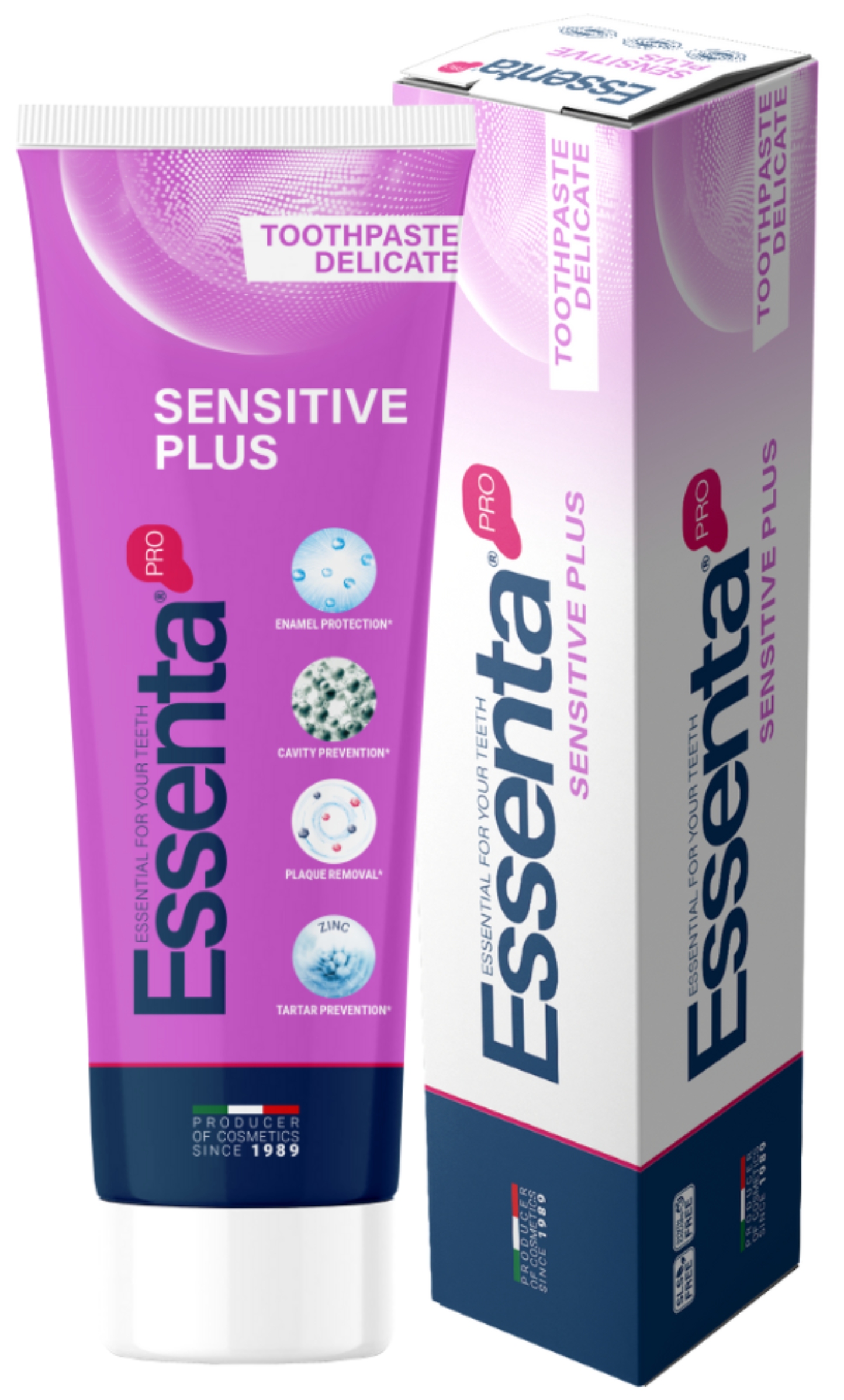 Зубна паста Essenta Pro Sensitive Plus 75 мл (8031447500084) - Фото 1