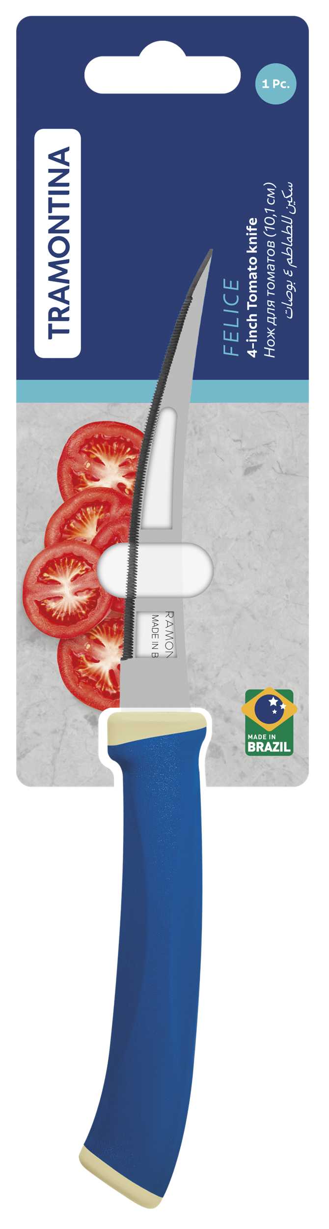 Фото - Нож для томатов Tramontina FELICE blue 10,1 см (23495/114)