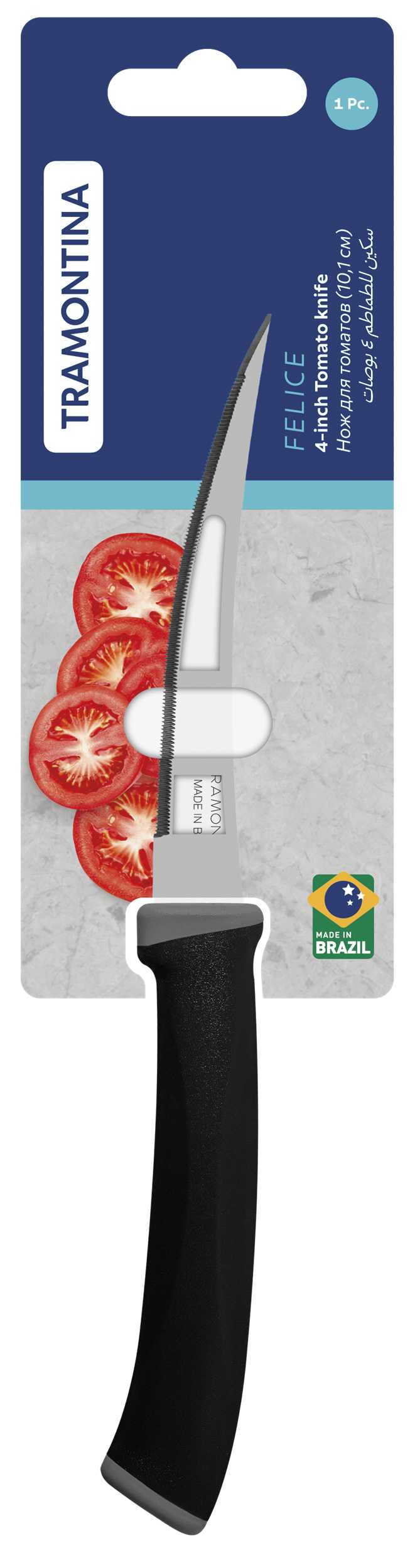 Фото - Нож для томатов Tramontina FELICE black 10,1 см (23495/104)