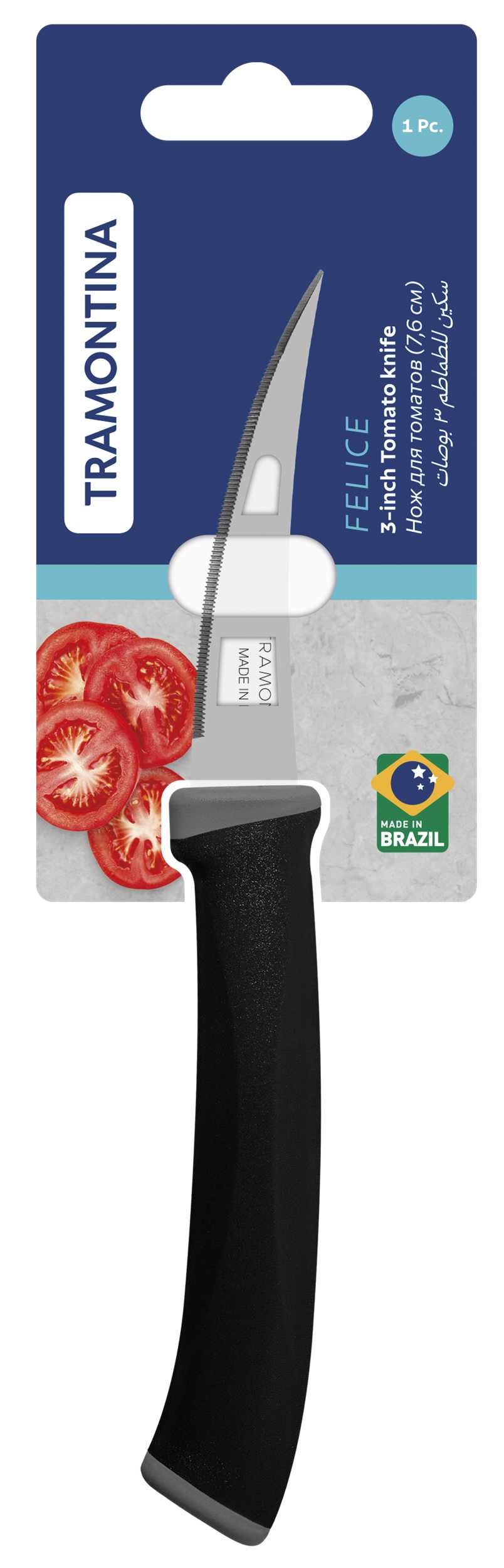 Фото - Нож для томатов Tramontina FELICE black 7,6 см (23495/103)