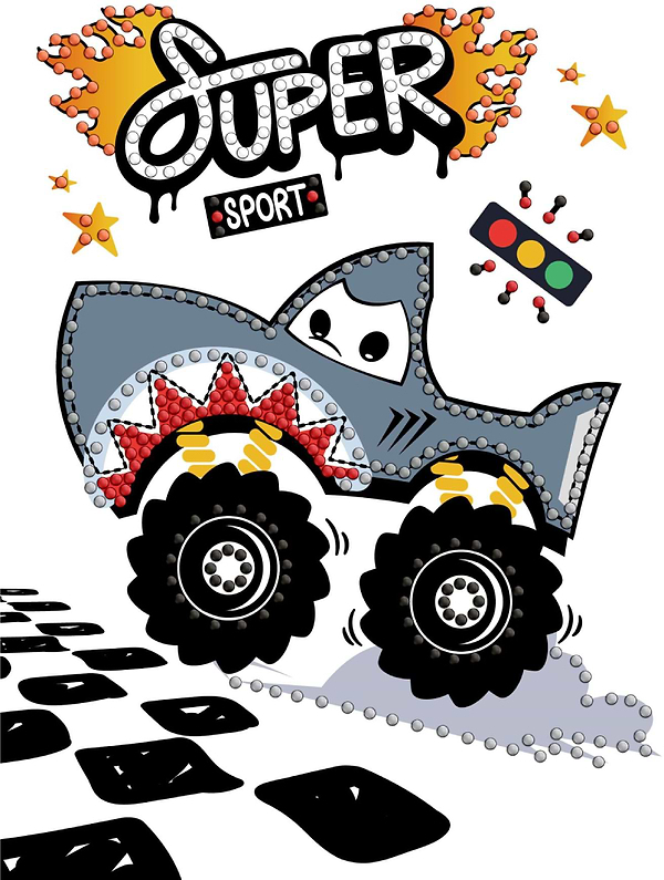 Фото - Алмазная живопись Ideyka Машина-акула 15x20 см (AMV1230)