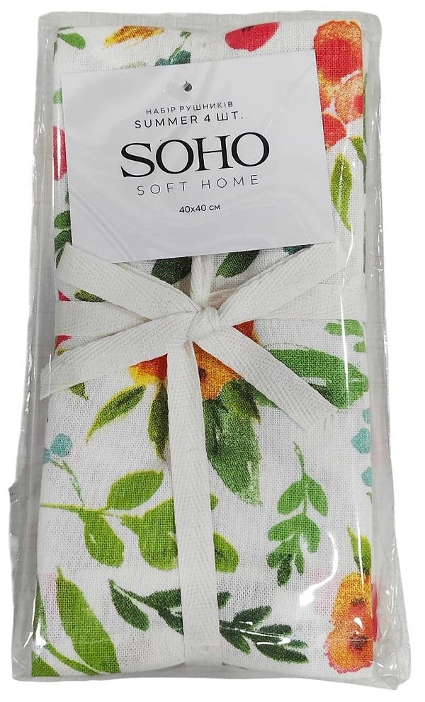 Фото - Набір рушників SOHO 40х40 см Summer 4 шт. (BS 55601S)
