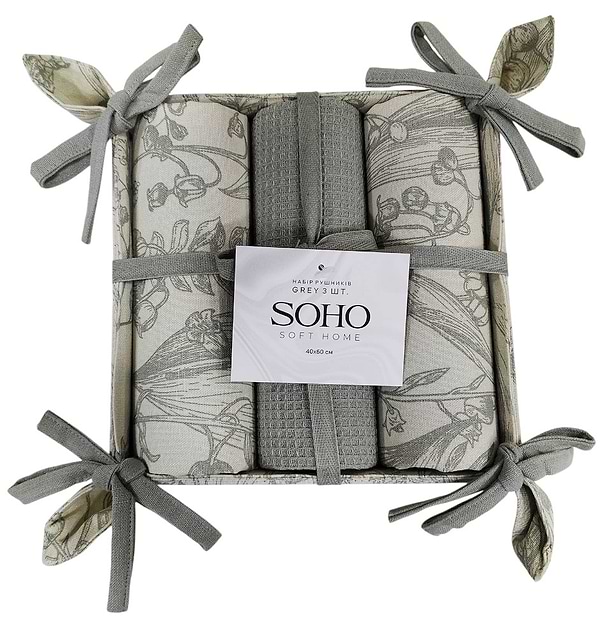 Фото - Набір рушників SOHO 40х60 см Grey 3 шт. (BS 45541H)