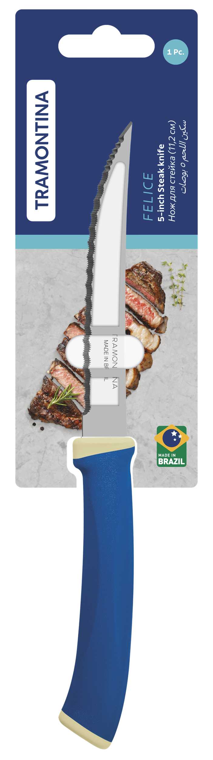 Фото - Нож для мяса Tramontina FELICE blue 11,2 см (23494/115)