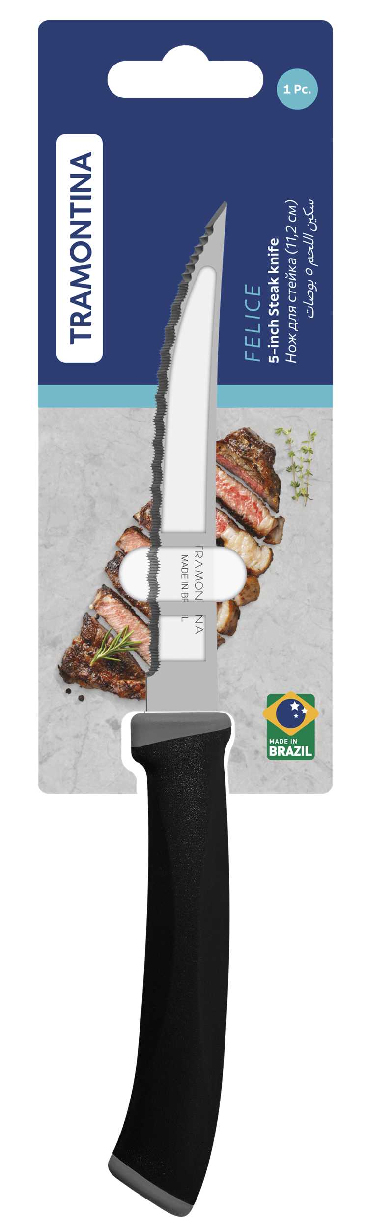 Фото - Ніж для м'яса Tramontina FELICE black 11,2 см (23494/105)