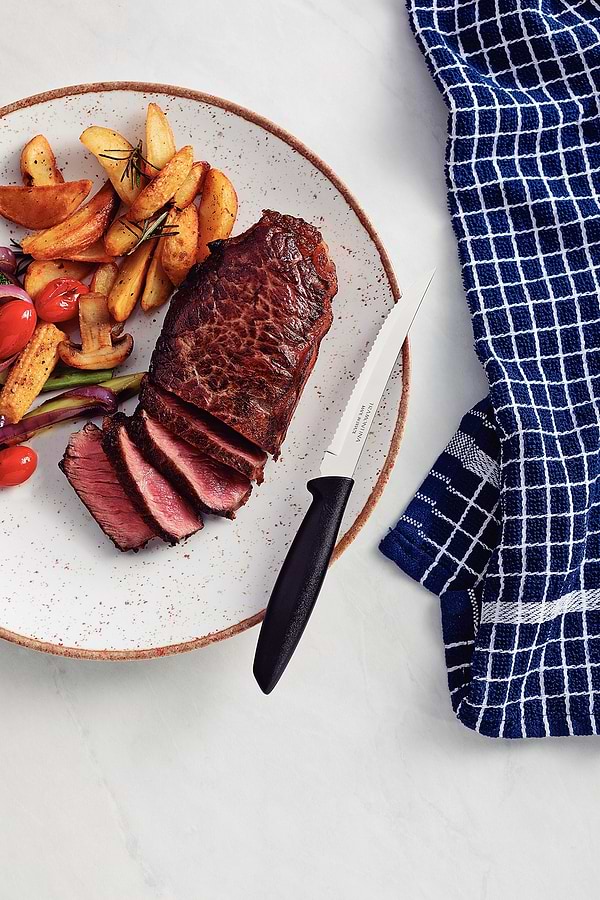 Фото - Ніж хвилястий Tramontina PLENUS black 11.6 см (23410/105)